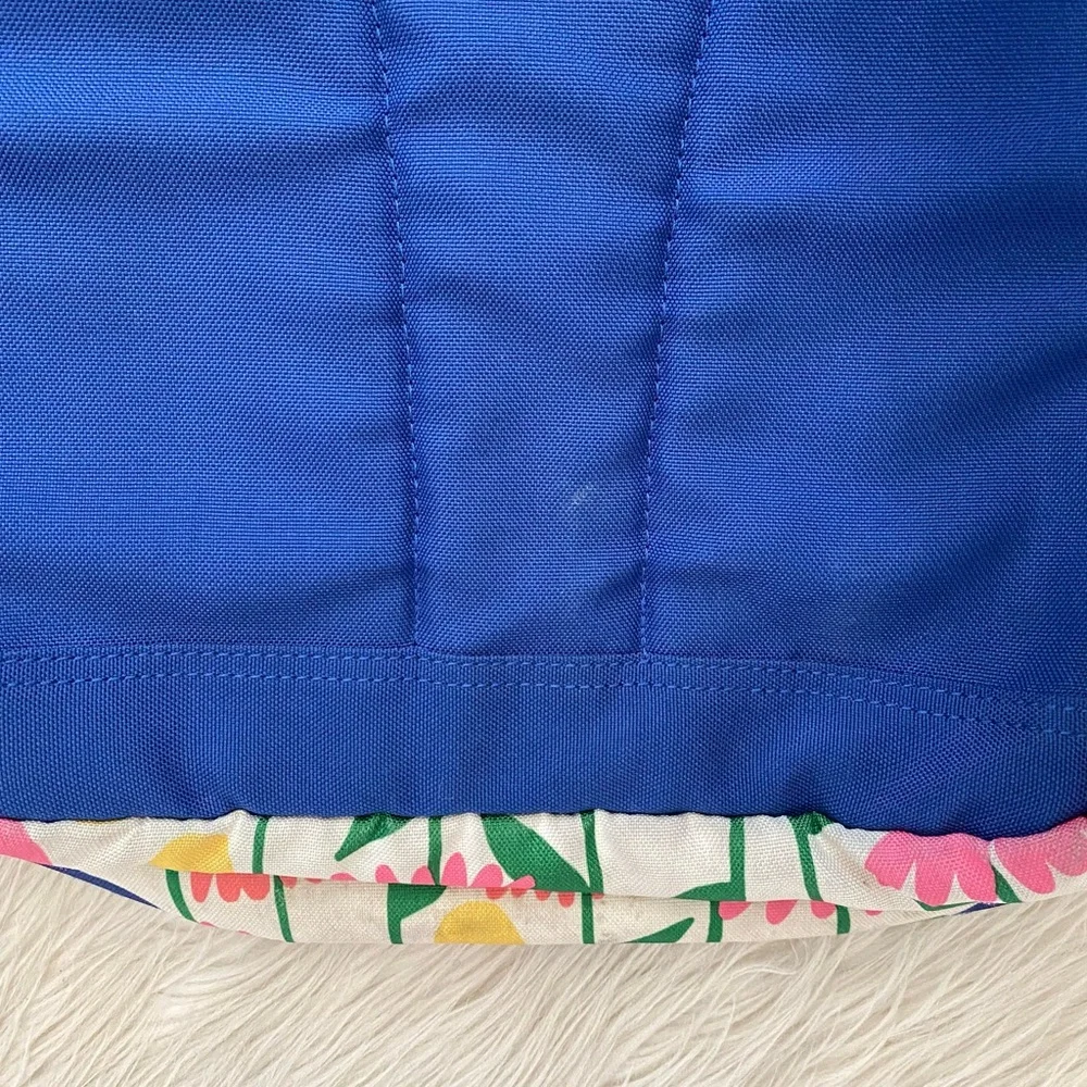 Hanna Andersson Floral Pink Blue Ladybug Embroidered Pocket Girls Kids Backpack